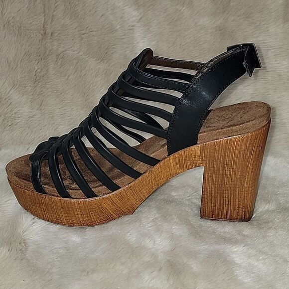 WHITE MOUNTAIN BLACK ASTONISH PLATFORM CLOG SANDALS, SIZE 7 - NEW - Picture 3 of 14